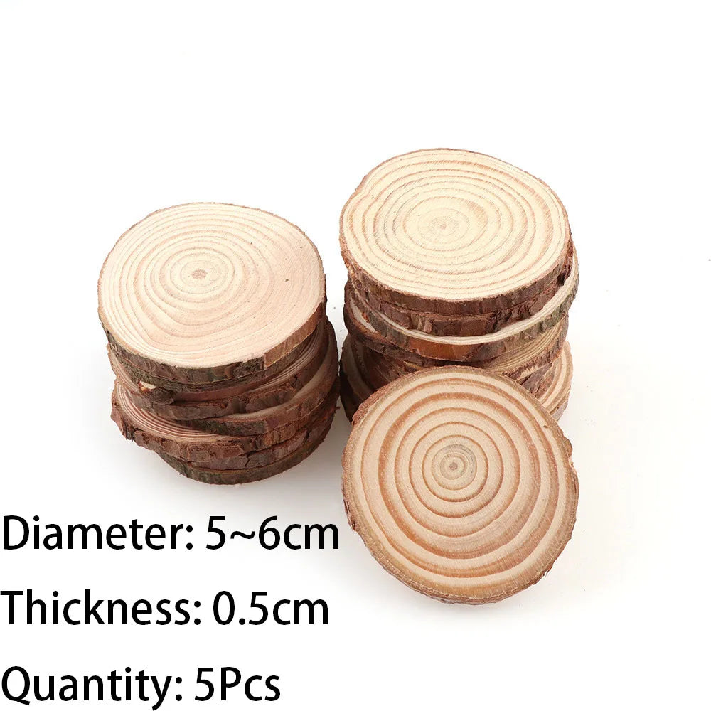 Natürliche Kiefern-Holzscheiben mit Baumrinde – 1 Packung DIY Holzrundlinge