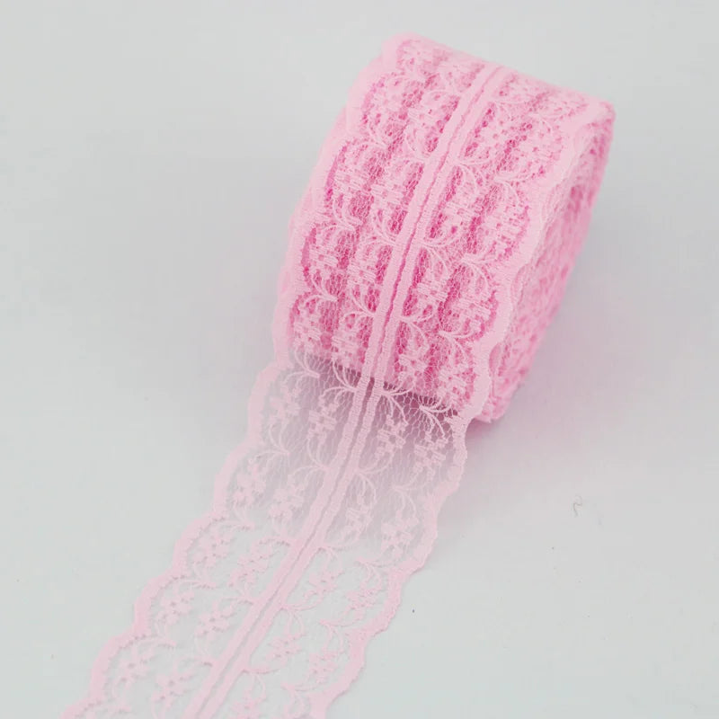 Elegantes 45 mm Spitzenstoff-Gurtband Weiß – 5 Yards Baumwolle, nachhaltig - vielseitig
