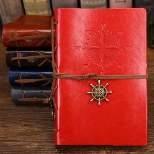 Vintage-Piraten-Anker Spiral-Notizbuch mit PU-Leder & 150 Seiten, vielseitig & stylisch
