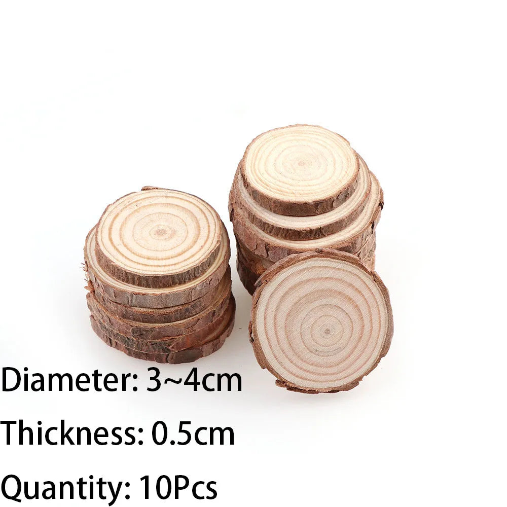 Natürliche Kiefern-Holzscheiben mit Baumrinde – 1 Packung DIY Holzrundlinge