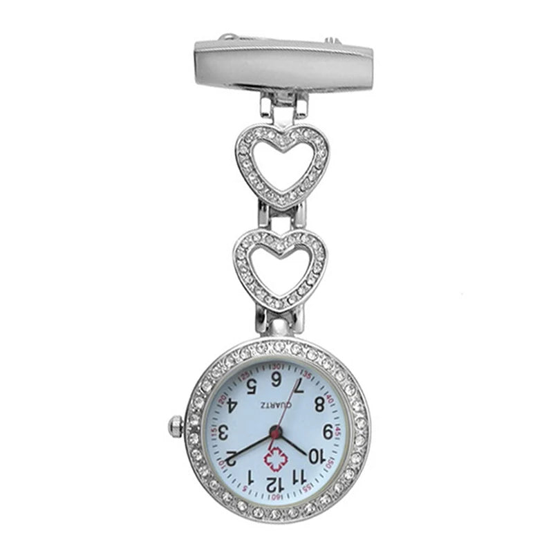 Stilvolle Clip-Taschenuhr mit Herz- oder Stern-Anhänger – Präzise Quarz-Analoguhr