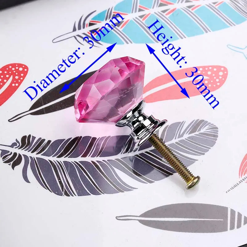 Kristallglas Diamant Möbelknöpfe – 20/30mm Durchmesser, Farbauswahl