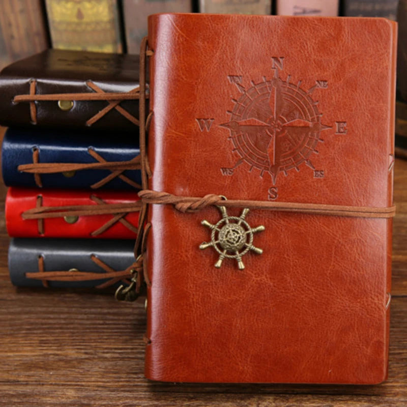 Vintage-Piraten-Anker Spiral-Notizbuch mit PU-Leder & 150 Seiten, vielseitig & stylisch