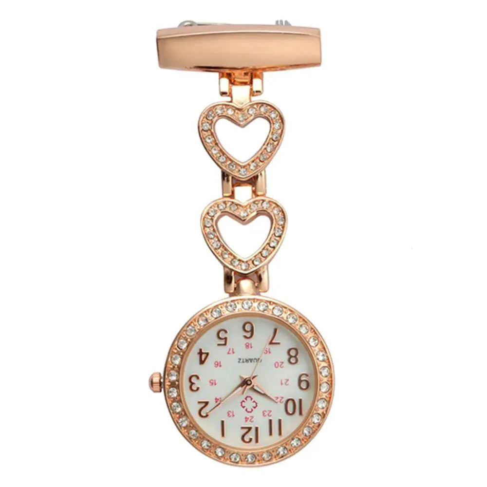 Stilvolle Clip-Taschenuhr mit Herz- oder Stern-Anhänger – Präzise Quarz-Analoguhr
