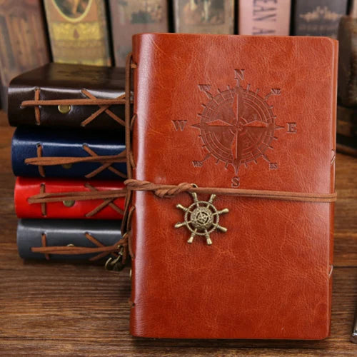Vintage-Piraten-Anker Spiral-Notizbuch mit PU-Leder & 150 Seiten, vielseitig & stylisch