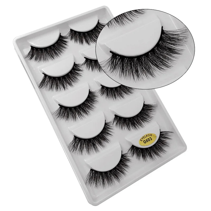 Natürliche 3D Nerz Wimpern – 3/5 Paar Flauschige, lange, wiederverwendbare Vollstreifen