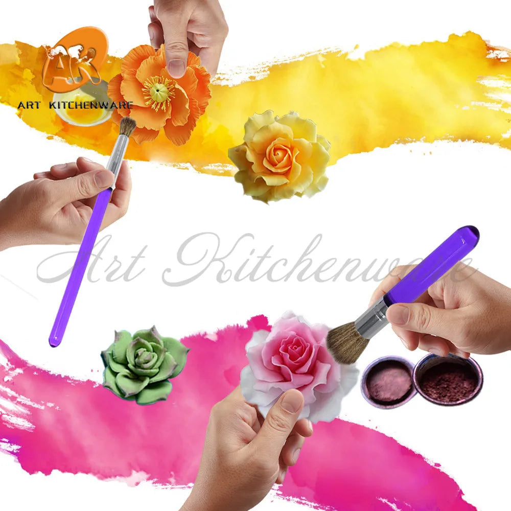 2er Pinsel Set für Fondant - Zuckerblumen Dekor - Modellierwerkzeug Kunststoff