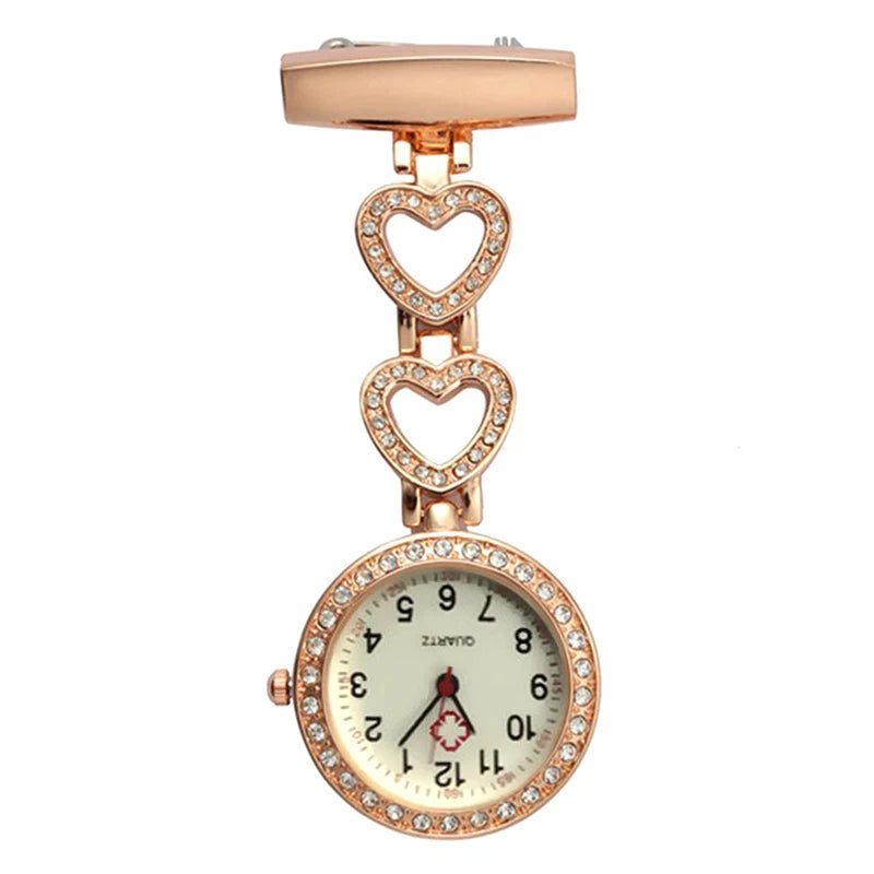 Stilvolle Clip-Taschenuhr mit Herz- oder Stern-Anhänger – Präzise Quarz-Analoguhr