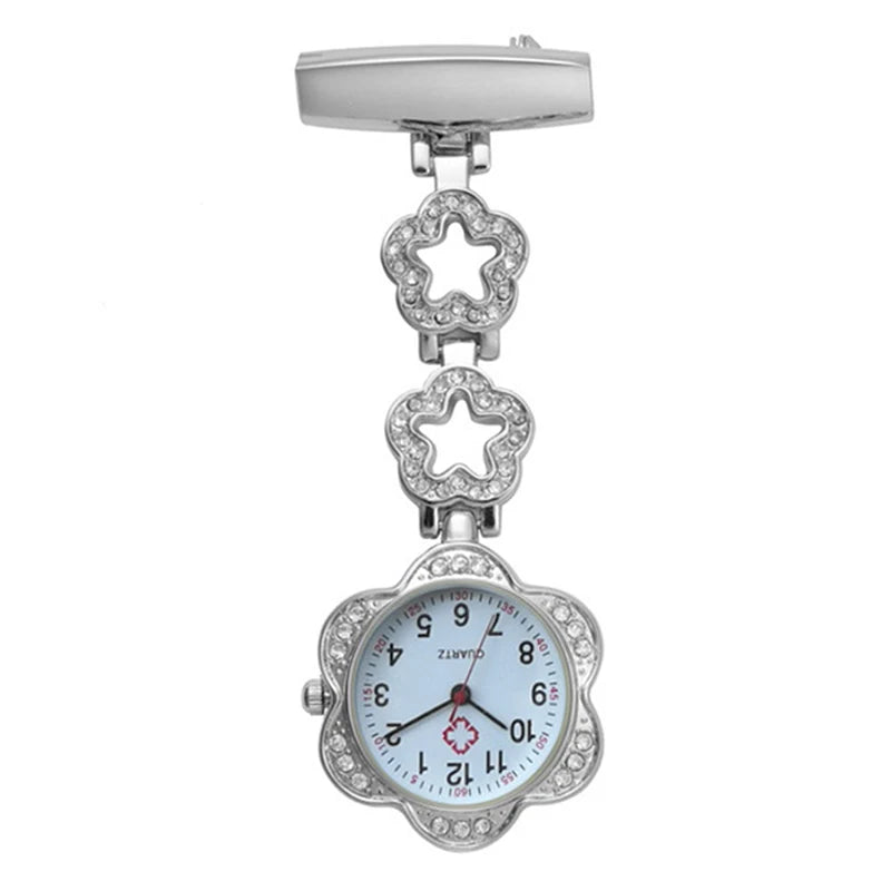 Stilvolle Clip-Taschenuhr mit Herz- oder Stern-Anhänger – Präzise Quarz-Analoguhr