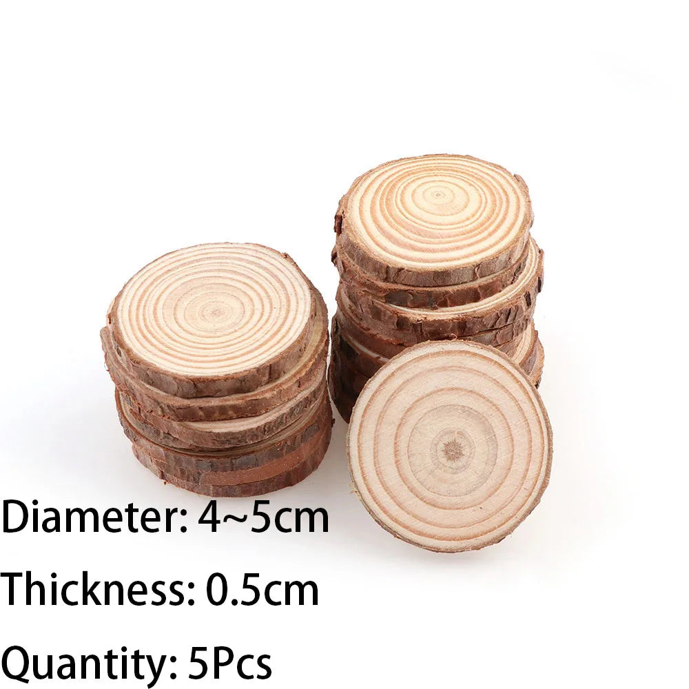 Natürliche Kiefern-Holzscheiben mit Baumrinde – 1 Packung DIY Holzrundlinge