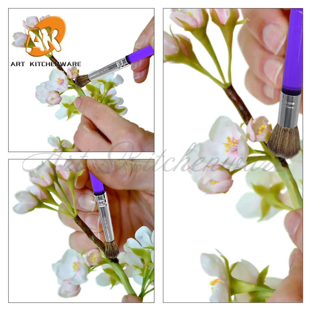 2er Pinsel Set für Fondant - Zuckerblumen Dekor - Modellierwerkzeug Kunststoff