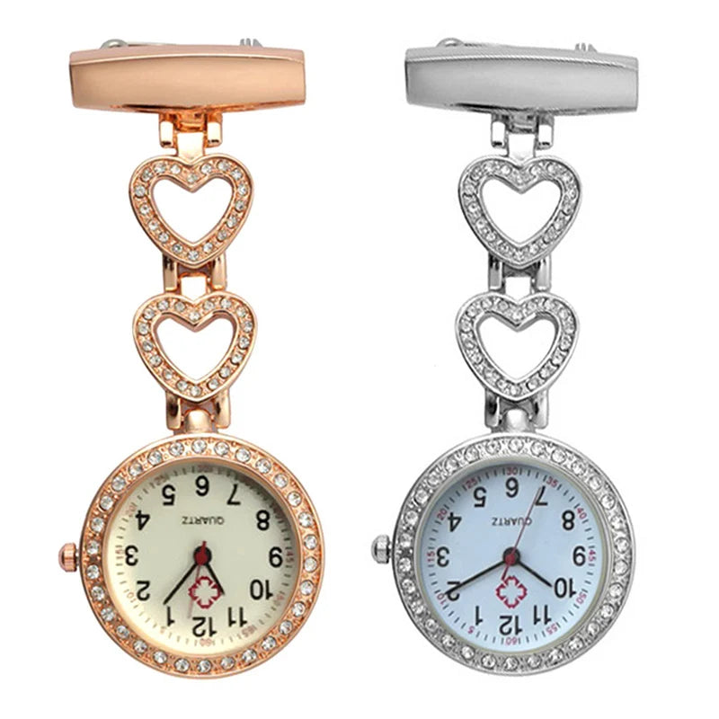 Stilvolle Clip-Taschenuhr mit Herz- oder Stern-Anhänger – Präzise Quarz-Analoguhr