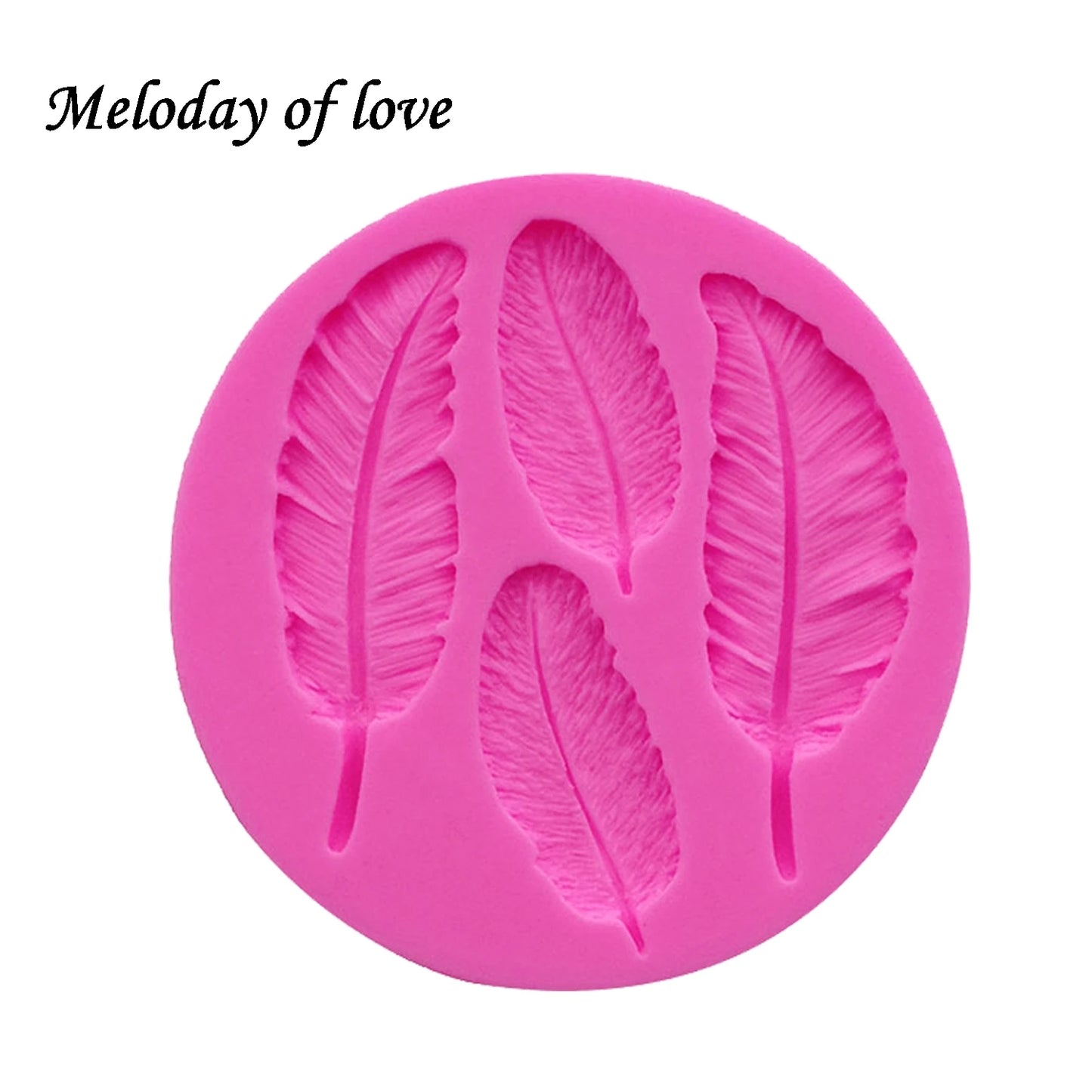 Lebensmittelechte rosa Vögel-Federn Silikonform 9x9 cm für perfekte Deko