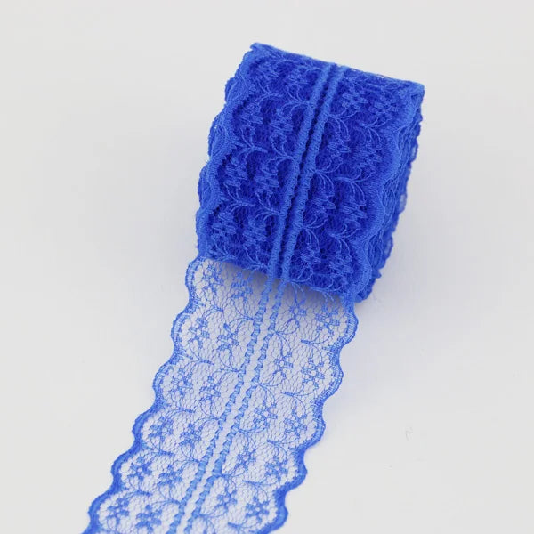 Elegantes 45 mm Spitzenstoff-Gurtband Weiß – 5 Yards Baumwolle, nachhaltig - vielseitig