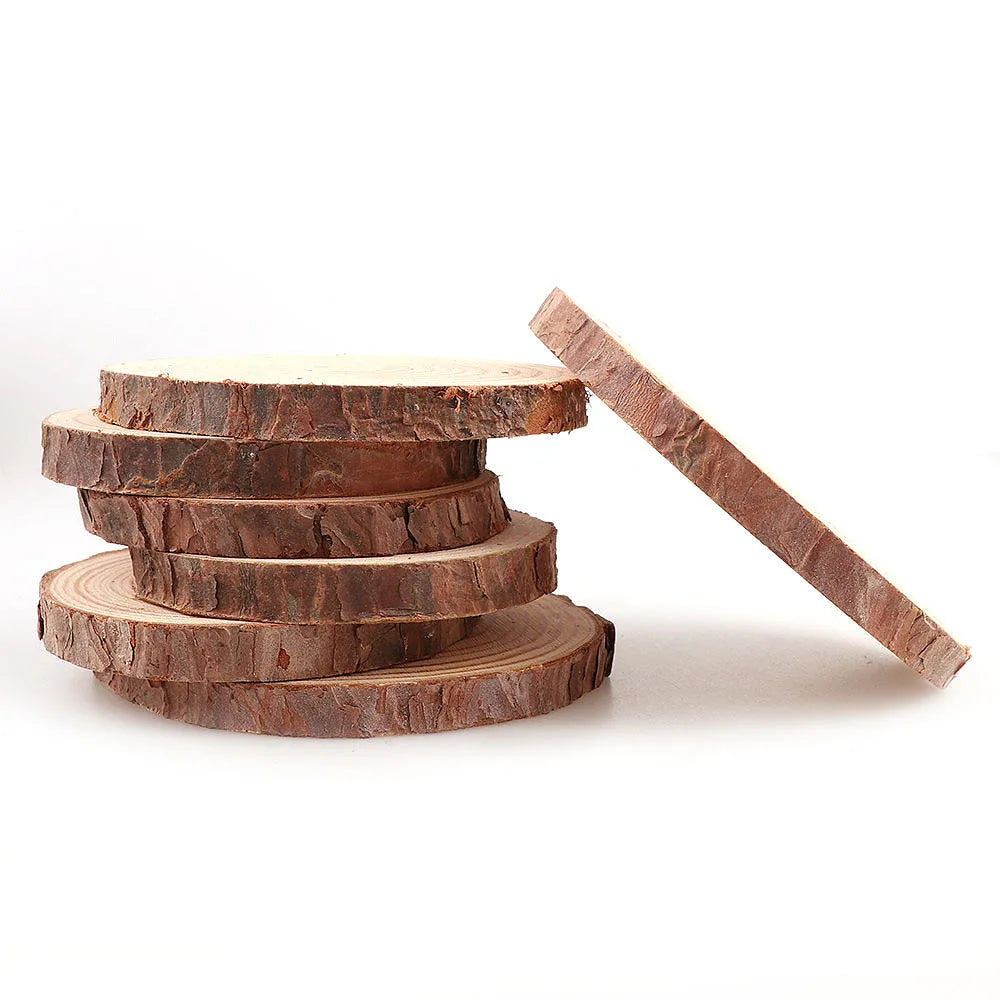 Natürliche Kiefernholzscheiben 3–12 cm, unlackiert für kreative DIY-Projekte