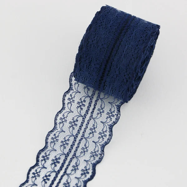 Elegantes 45 mm Spitzenstoff-Gurtband Weiß – 5 Yards Baumwolle, nachhaltig - vielseitig