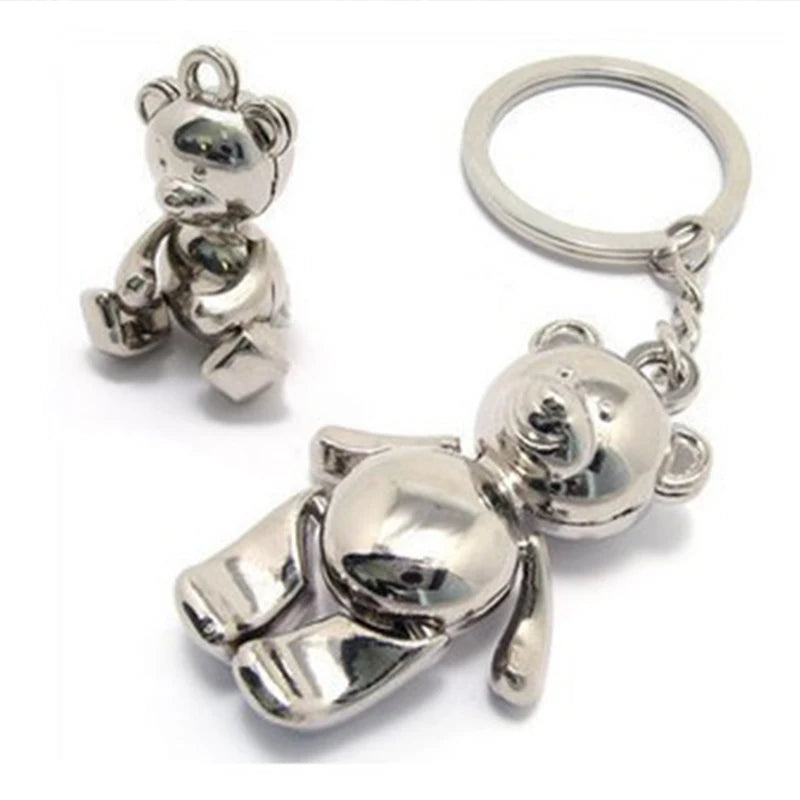 Stilvoll - robust: Unisex Teddybär-Schlüsselanhänger aus Metalllegierung