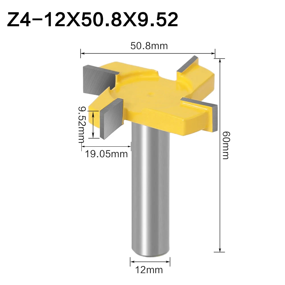 4 Rand Schlitzen Cutter Holz-Fräser in 6mm 8mm 12mm Schaftgrößen