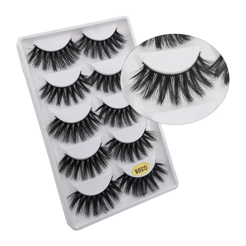 Natürliche 3D Nerz Wimpern – 3/5 Paar Flauschige, lange, wiederverwendbare Vollstreifen