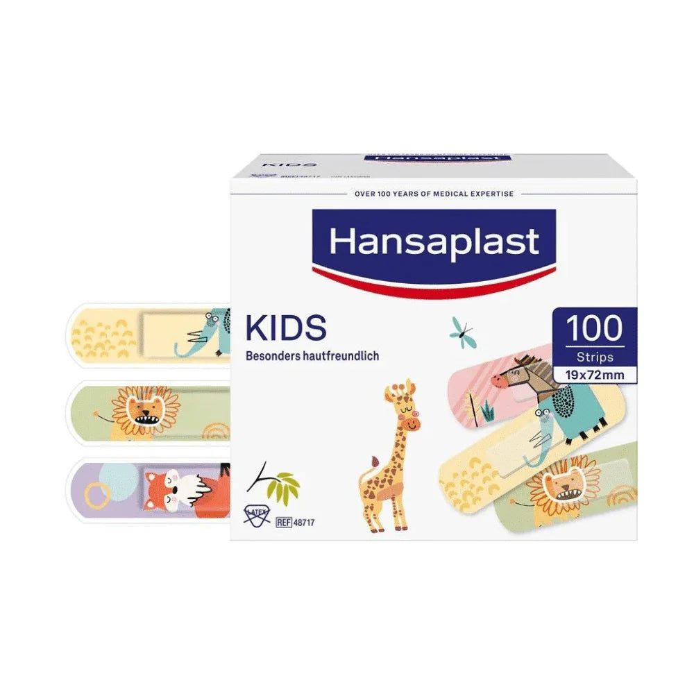 Bunte Kinderpflaster, 100 Stück, 1,9cm x 7,2cm, Packung