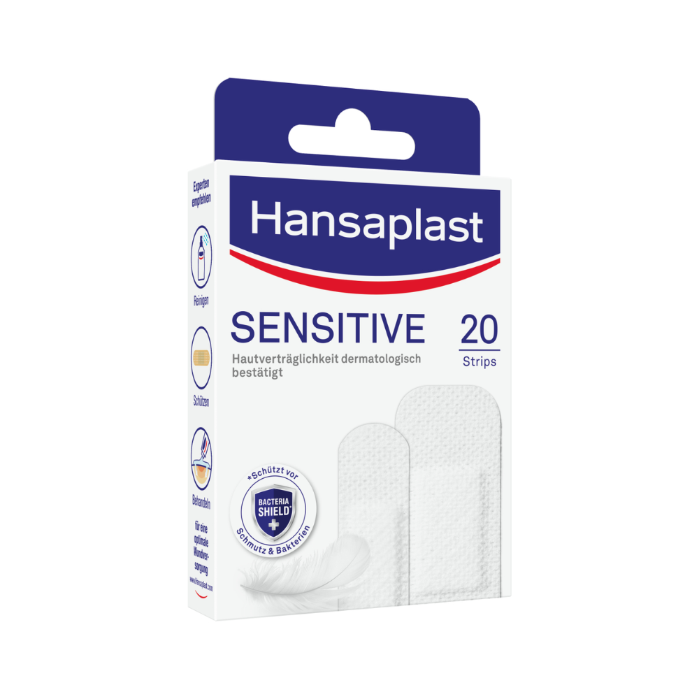 Sensitive Pflaster-Strips, sehr hautfreundlich, 20 Stück Packung