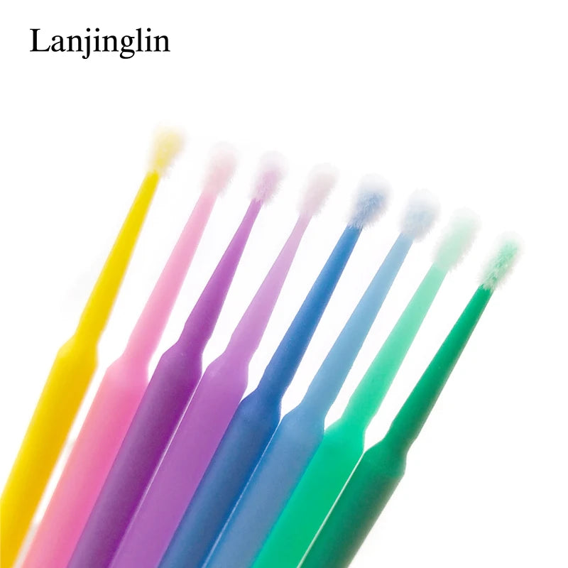 Präzise Mikrobürsten 100er Set – Bunte Nylongriffe für Make-up - Wimpern