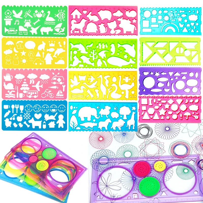 Kreatives Spirograph Set für Kinder – Geometrie-Malvorlagen aus ABS, ab 3 Jahren
