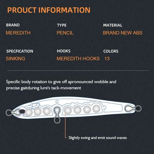 Sinking Bleistift Köder Köder 7cm 7g Angelköder für Süß und Salzwasser