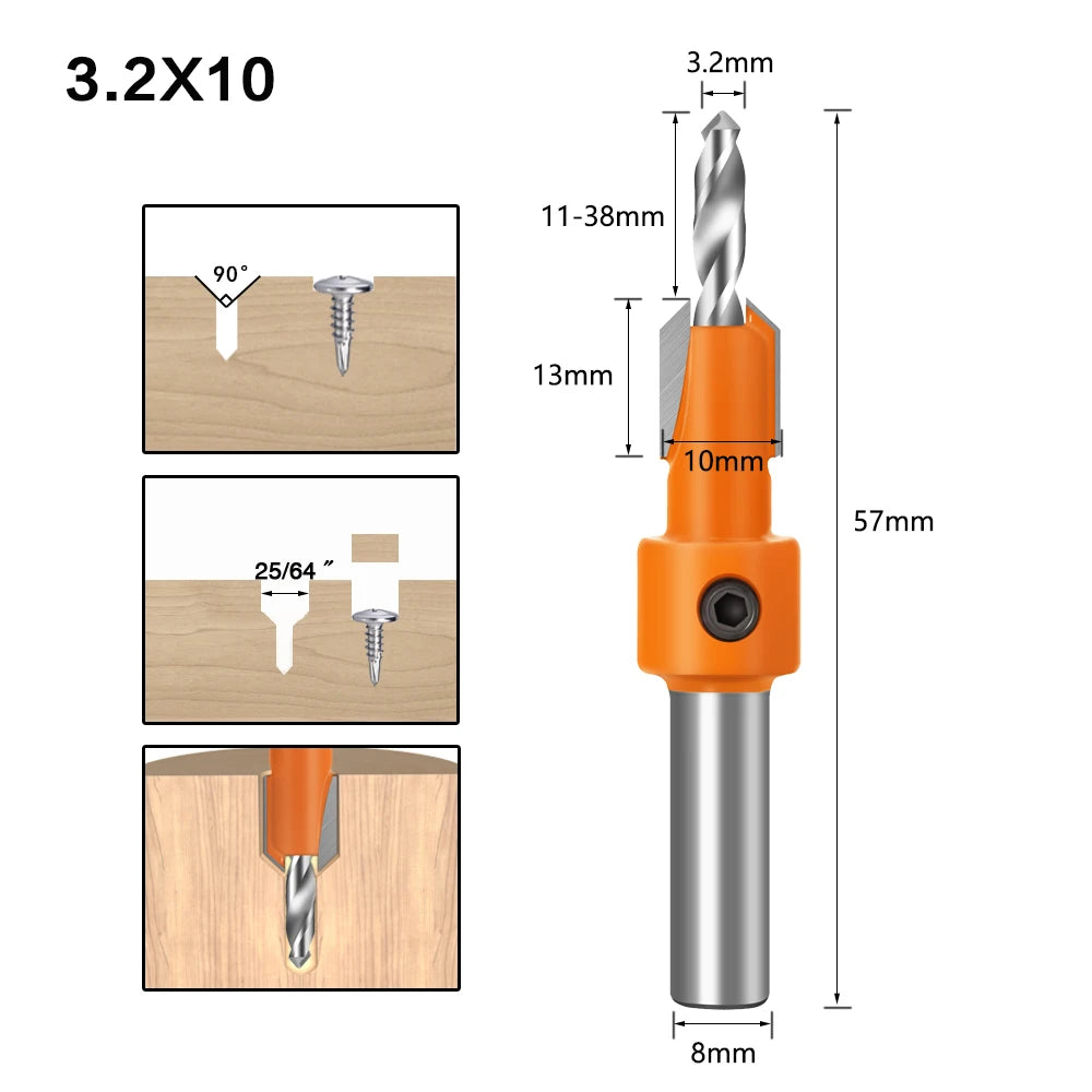 HSS Senker Router Bit mit 8mm Schaft für präzise Holzbearbeitung