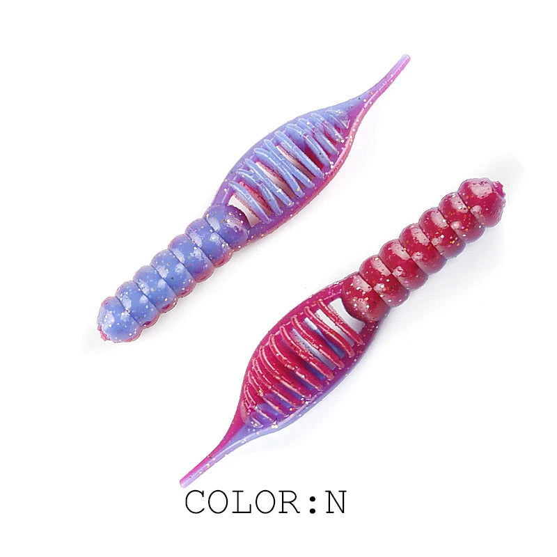 Weiche Angelköder Set - Silikon Larven 80mm/8 Stk. oder 55mm/15 Stk. für Angler