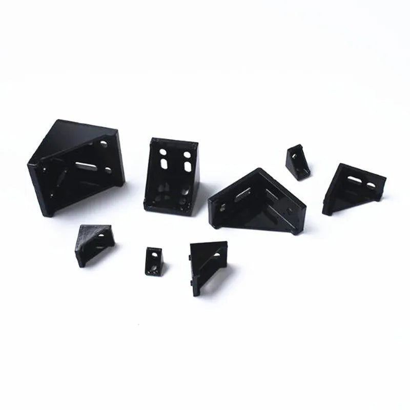 Robuste Aluminium Eckhalter Winkel 2020 2028 3040 schwarz CNC
