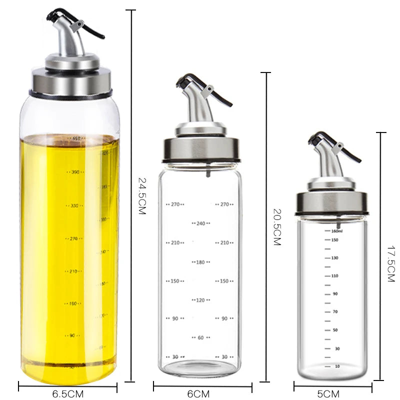 Präziser Dosiergenuss: Umweltfreundliche Glas-Ölflasche 180/300/500ml für Küche