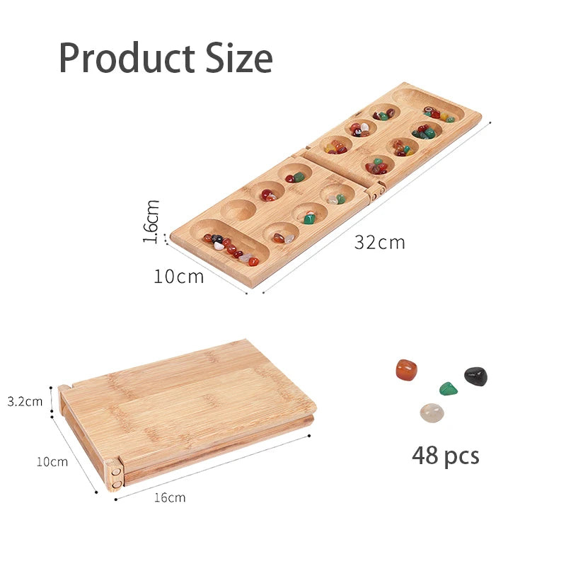 Mancala Holzspiel Klappbrett Klassisches Strategiespiel ab 7 Jahre