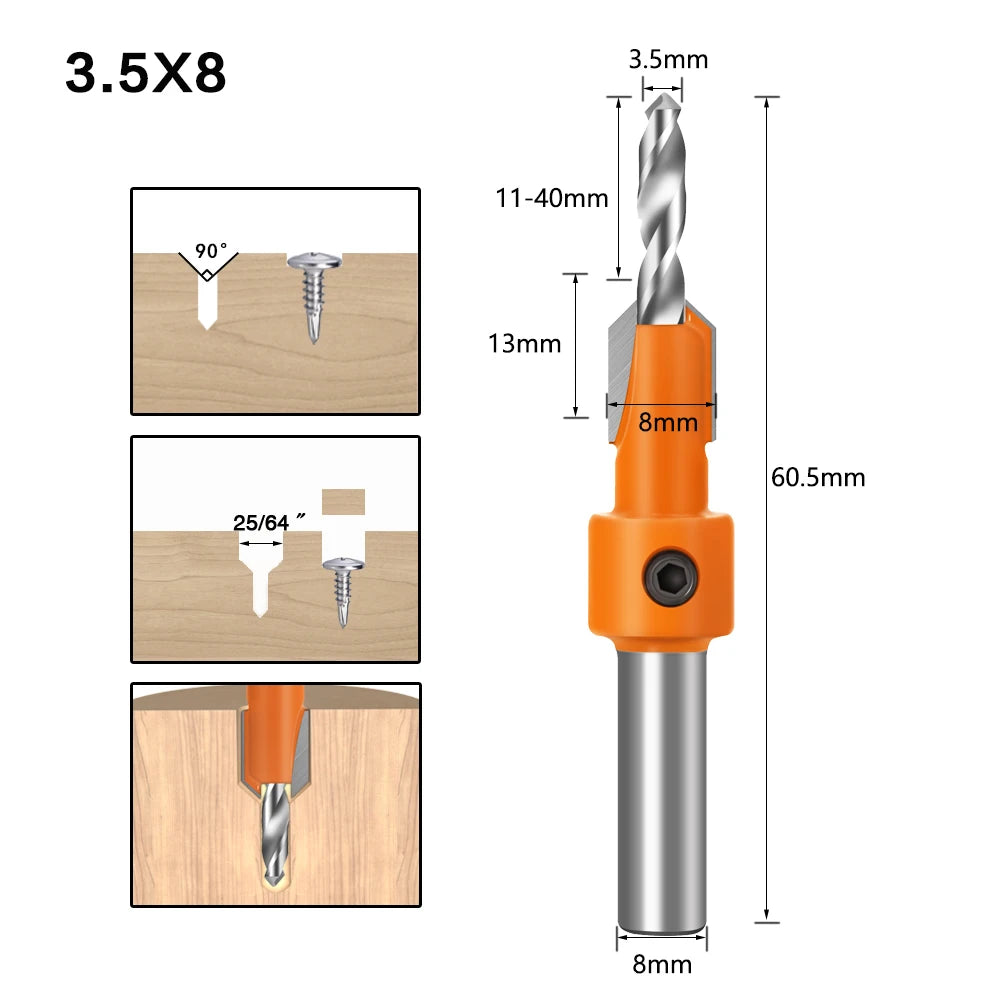 HSS Senker Router Bit mit 8mm Schaft für präzise Holzbearbeitung