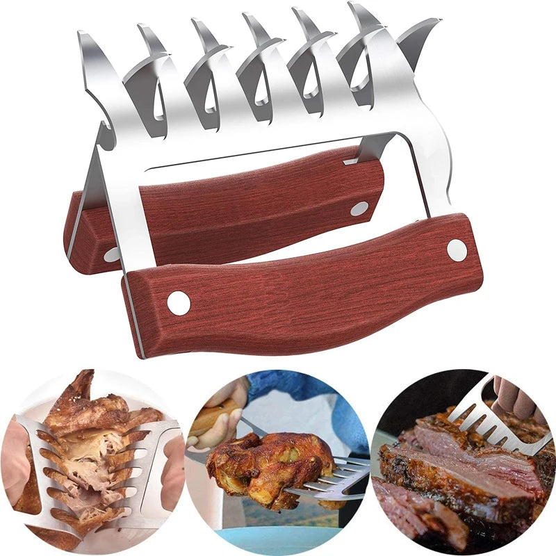Robuste Edelstahl-Bärenkrallen mit Holzgriff - Flaschenöffner – Perfekt für BBQ