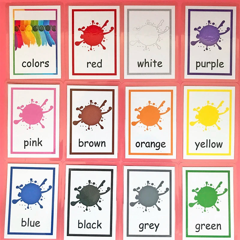 Spielend Englisch lernen: 12 bunte Montessori Lernkarten mit Tiermotiven für Kids