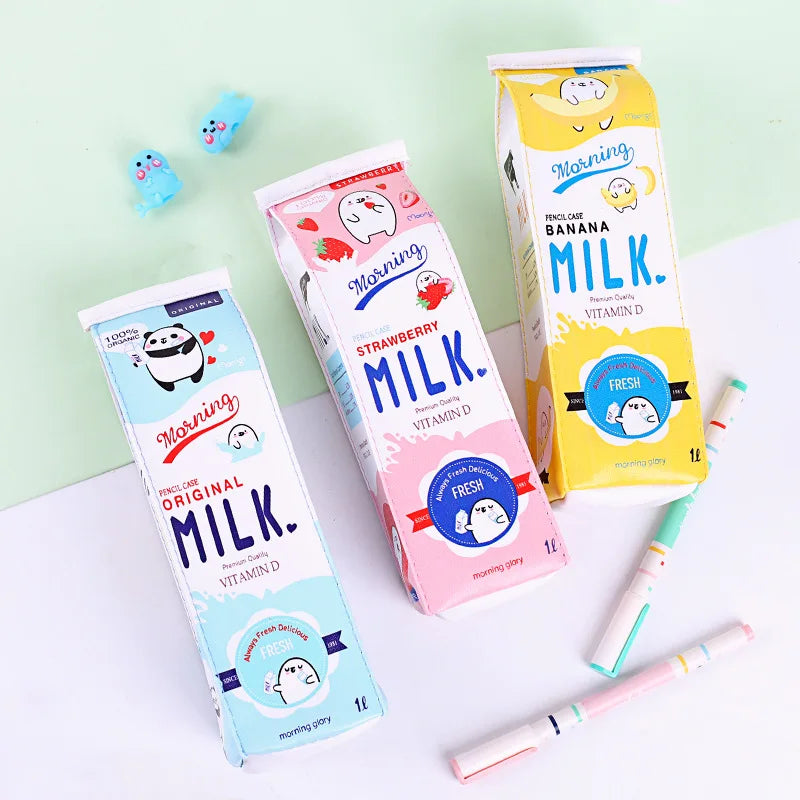 Niedliche Milchflasche Bleistifttasche für Schule - Kinder 22x6cm