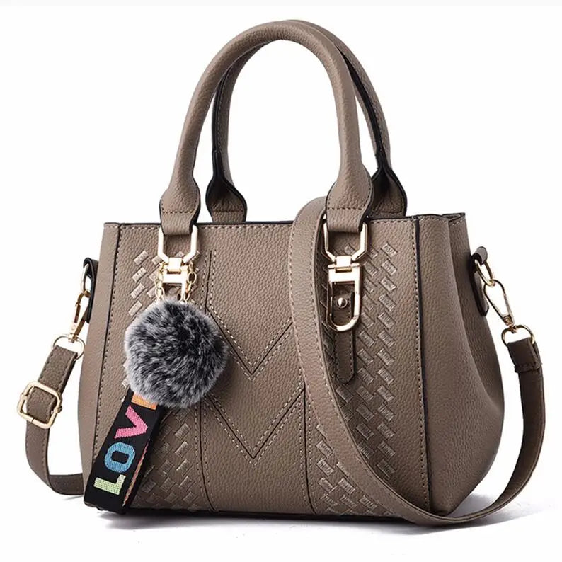 Elegante Damen Messenger Bag mit Stickerei - Haarball – weich, praktisch, vielseitig