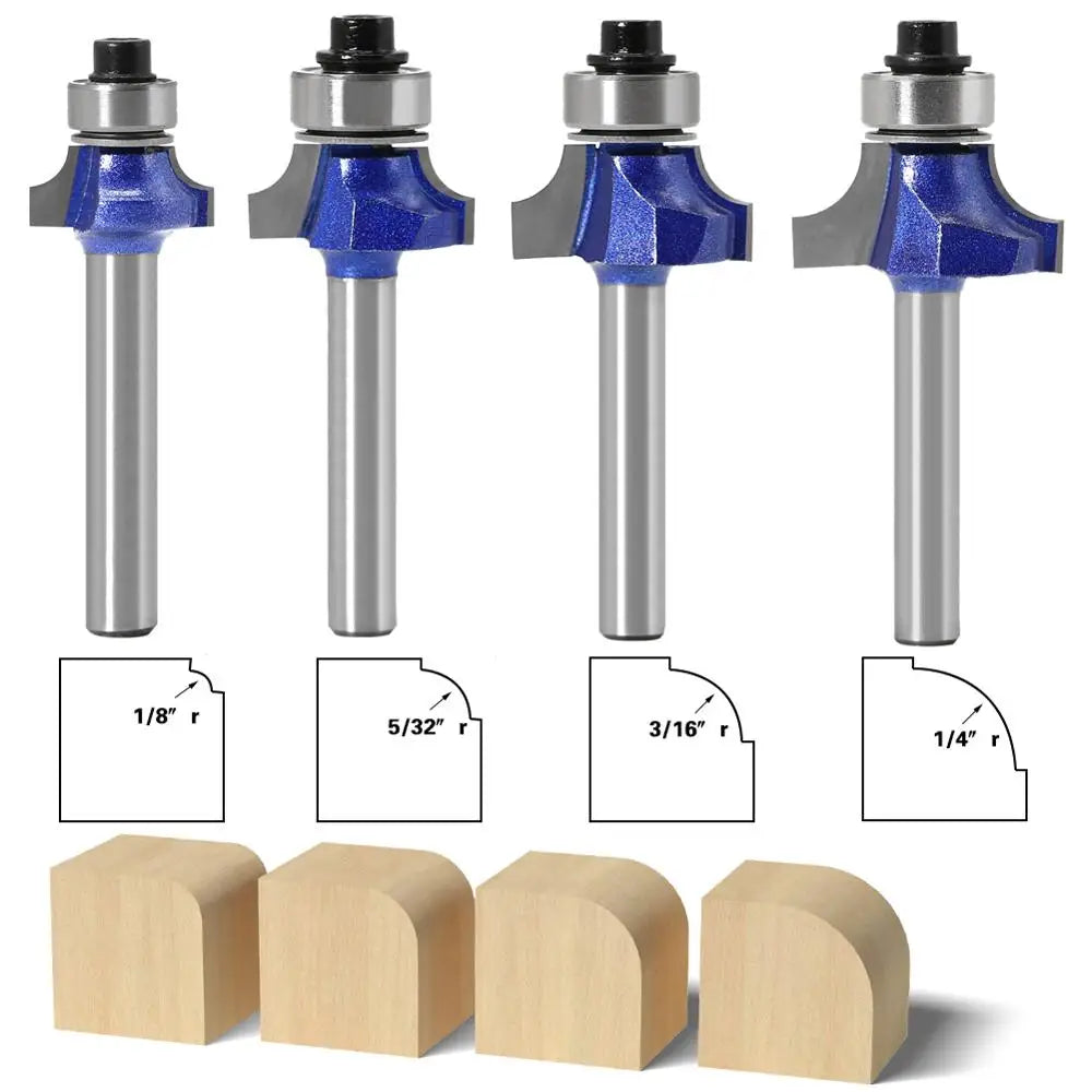1/4 Schaft Runde Ecke Router Bit mit Lager für Holzbearbeitung