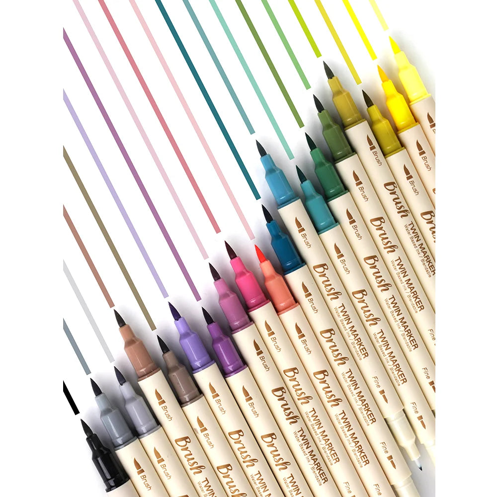 3-teiliges Set Dual-Ended Pinselmarker für kreative Aquarell Zeichnungen