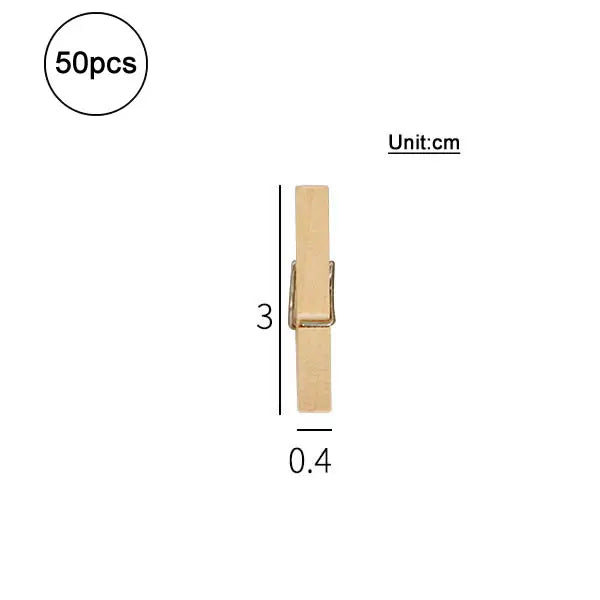 50 Mini Holz Clips für DIY Handwerk, Foto Deko & Büro – Verschiedene Größen