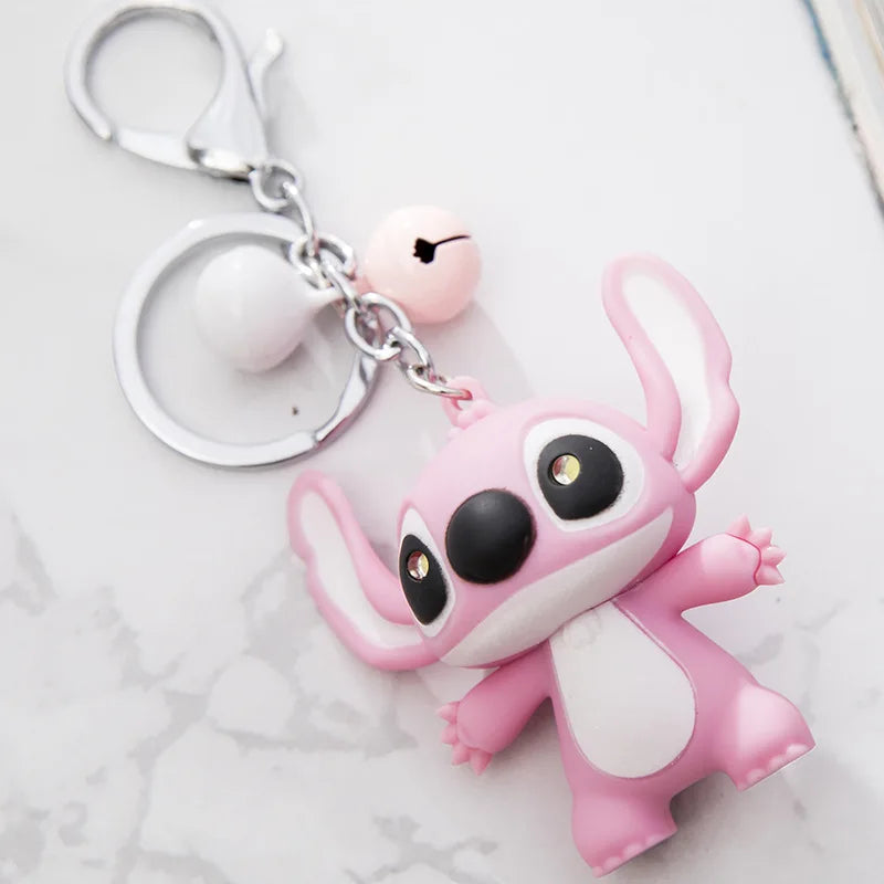 Leuchtender Schlüsselanhänger mit Ton & Licht – 6 cm, Kunststoff & Metall, Rosa