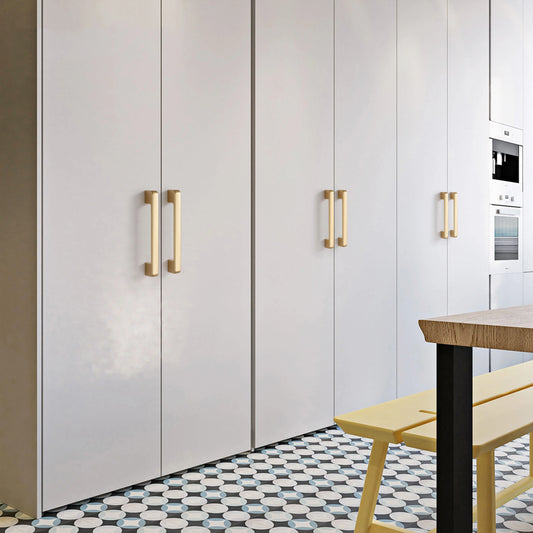 Mattgoldener Aluminium Möbelgriff 96-192mm Modern - Robust