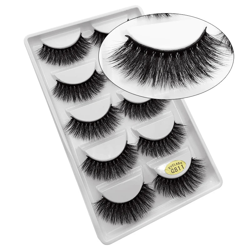 Natürliche 3D Nerz Wimpern – 3/5 Paar Flauschige, lange, wiederverwendbare Vollstreifen