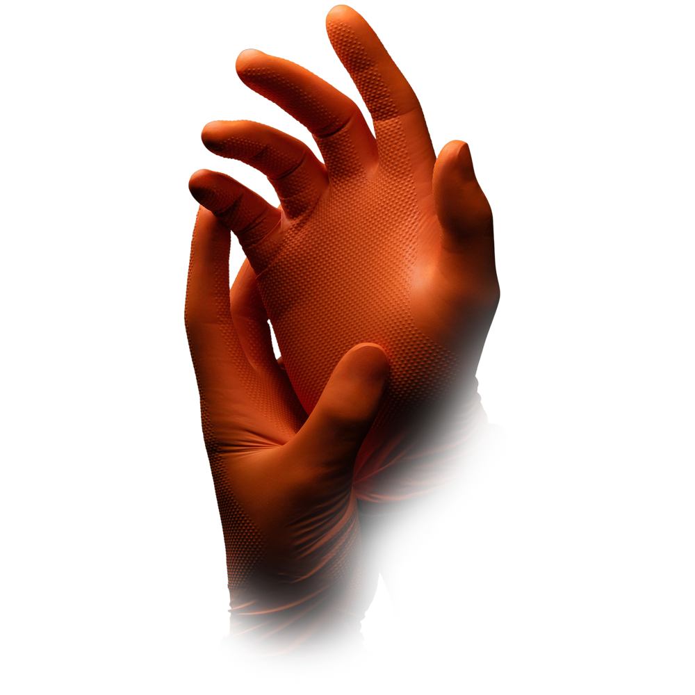 High Grip Einweghandschuhe Nitril Orange, optimaler Schutz