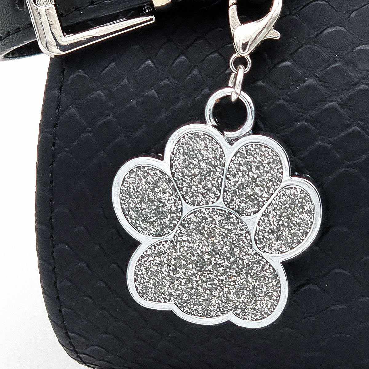 Personalisierte Hundemarke in Pfötchenform – Metallmarke mit kostenloser Gravur für Hunde & Katzen – Glitzernde Farben, verschiedene Größen und Designs