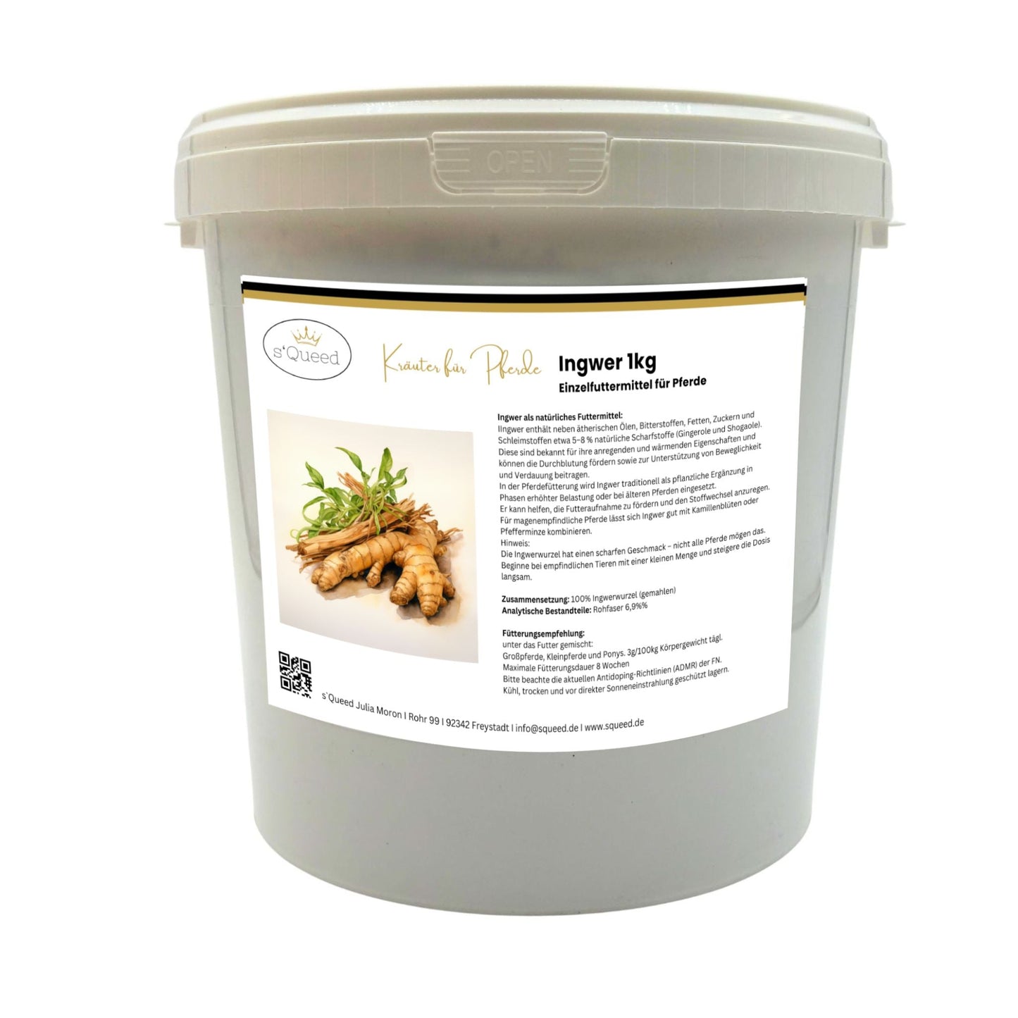 1kg Ingwer Pulver für Pferde zur Unterstützung von Beweglichkeit