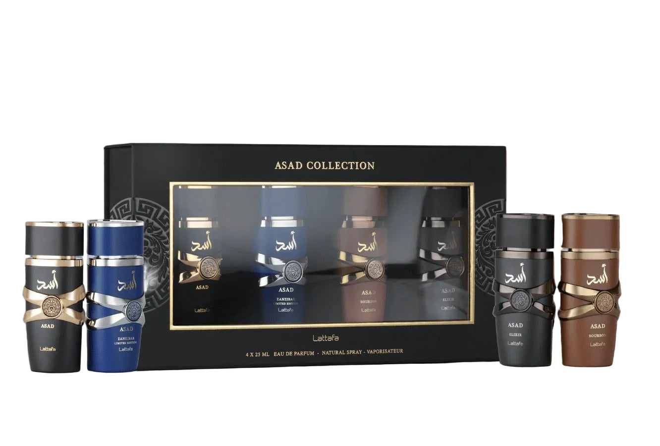 Lattafa Asad Collection Eau de Parfum Geschenkset mit 4x25 ml