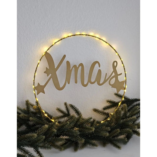 Lichterkranz Weihnachtsbeleuchtung LED warmweiß Weihnachtsdeko Ring Kranz Ø 30 cm B-WARE