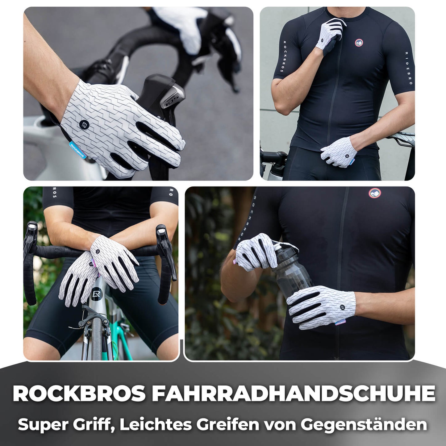 ROCKBROS Fahrradhandschuhe mit Touchfunktion